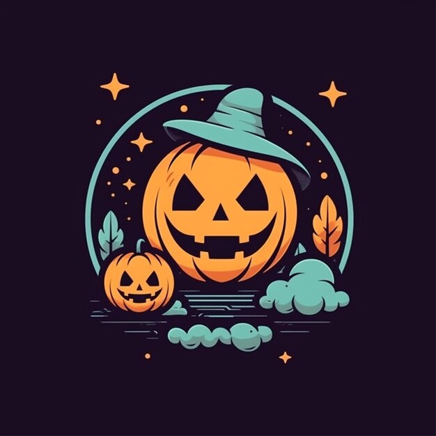 vetor de logotipo de halloween de cor plana