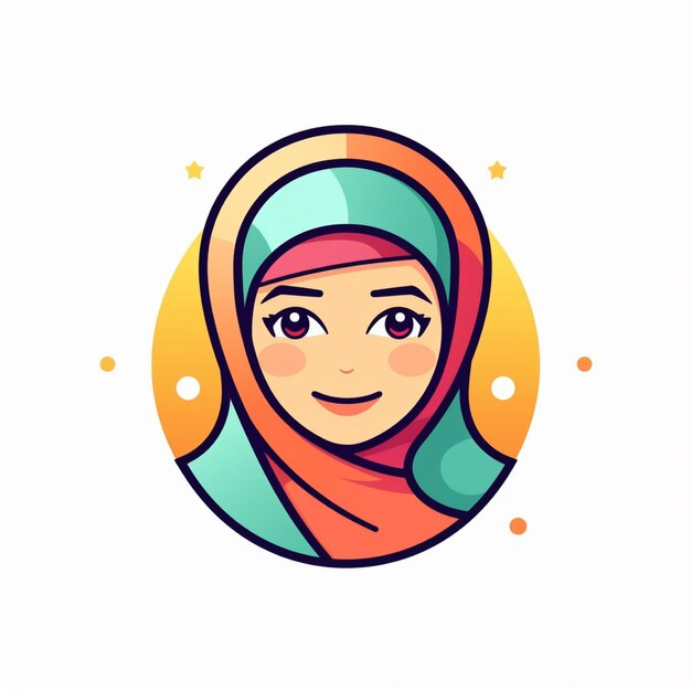 vetor de logotipo de hijab de cor plana