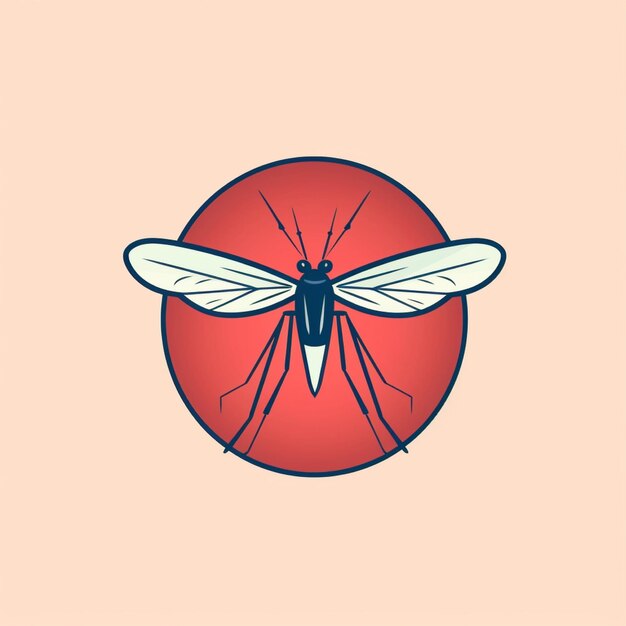 Foto vetor de logotipo de mosquito de cor plana