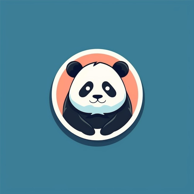 Foto vetor de logotipo de panda de cor plana