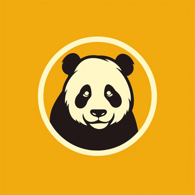 vetor de logotipo de panda de cor plana