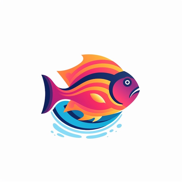 Vetor de logotipo de peixe de cor plana