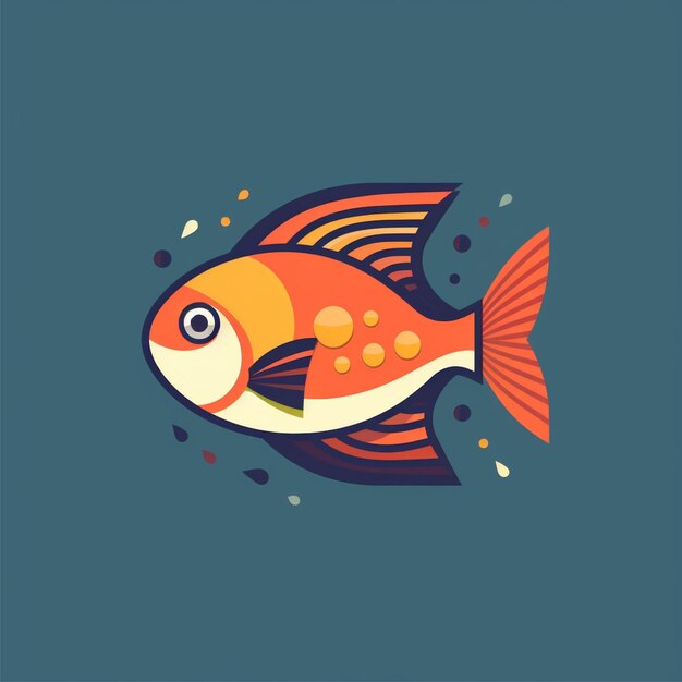 vetor de logotipo de peixe de cor plana