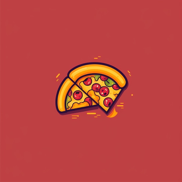 Foto vetor de logotipo de pizza de cor plana