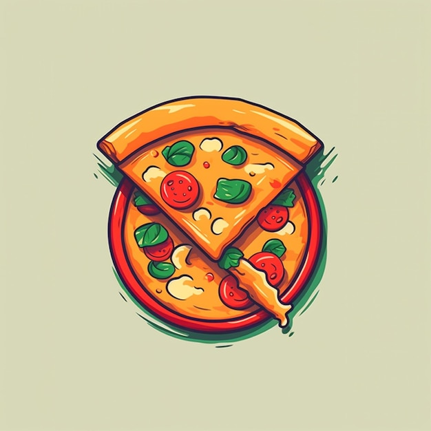 vetor de logotipo de pizza de cor plana