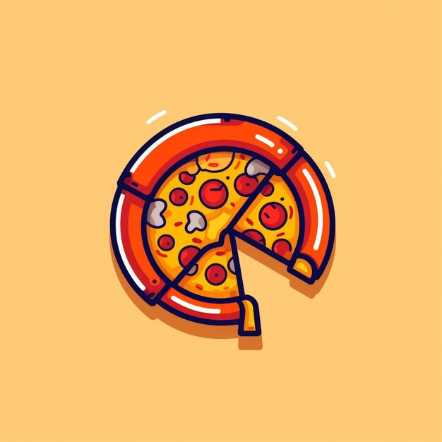 Foto vetor de logotipo de pizza de cor plana