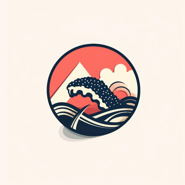 vetor de logotipo de sushi simples de cor plana