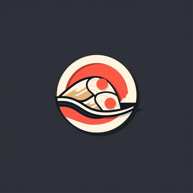 vetor de logotipo de sushi simples de cor plana