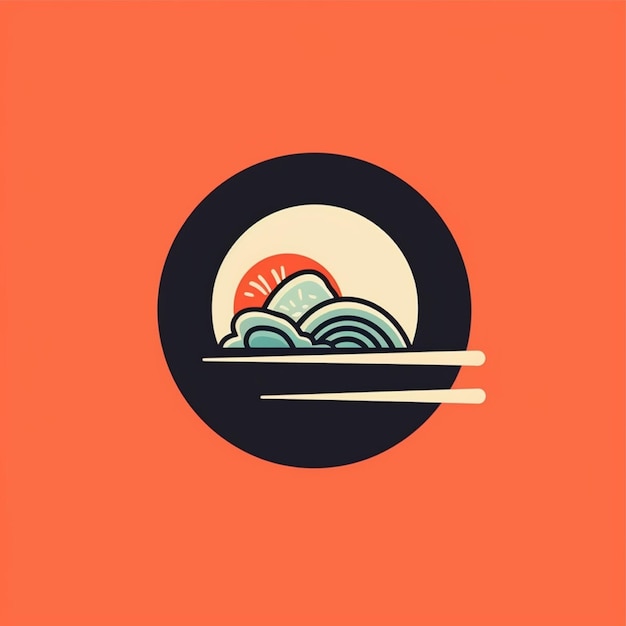 vetor de logotipo de sushi simples de cor plana