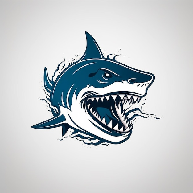 vetor de logotipo de tubarão de cor plana