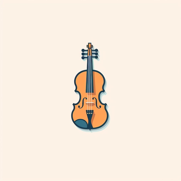Foto vetor de logotipo de violino de cor lisa
