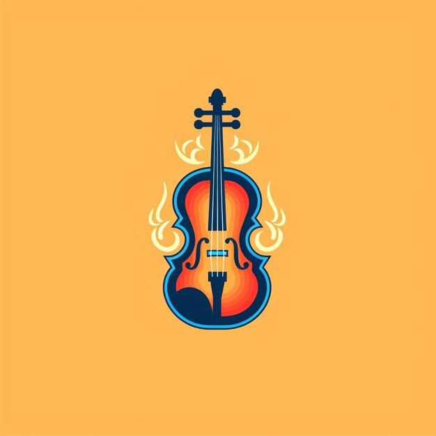 Foto vetor de logotipo de violino de cor lisa