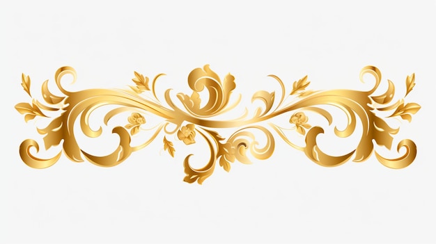 Vetor de ornamento floral dourado