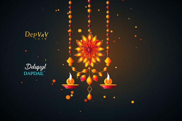 Foto vetor decorativo feliz diwali