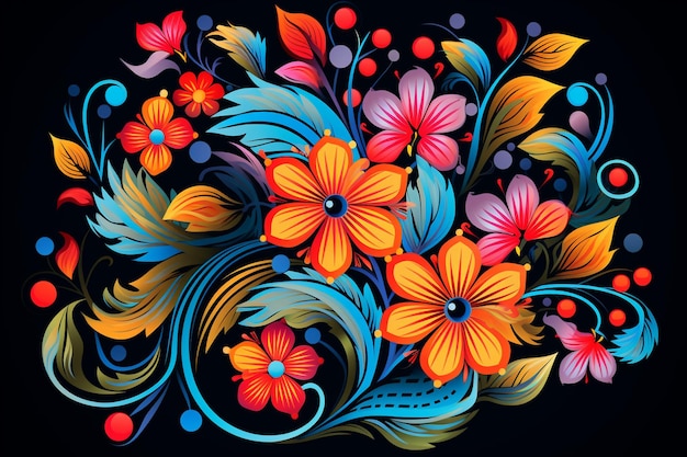 Vetor design floral multicolorido