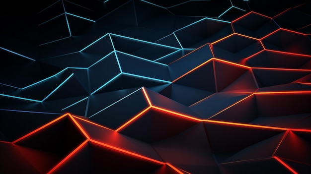 vetor elegante linha hexagonal padrão fundo cores neon