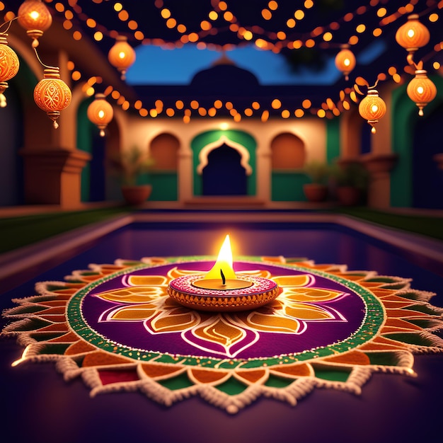 vetor feliz Diwali celebração tradicional do festival de fundo com ilustração diya