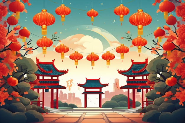 Foto vetor plano de fundo do ano novo chinês