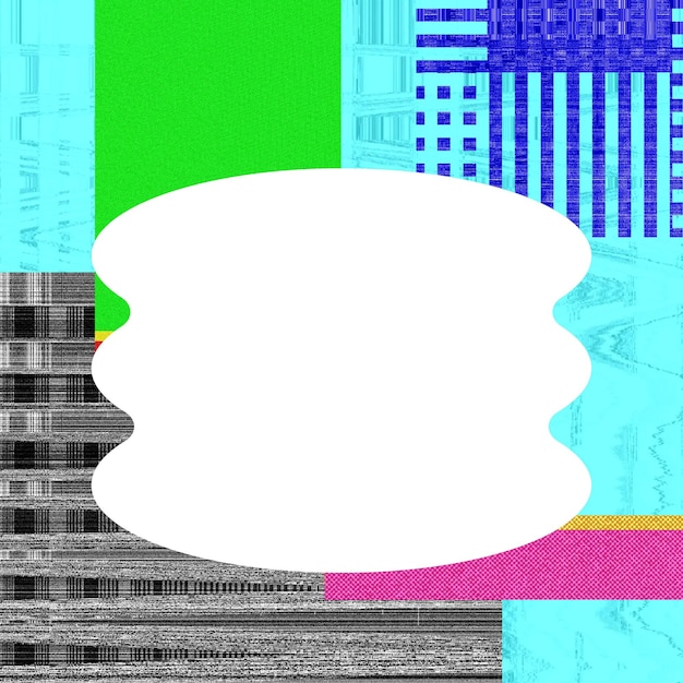VHS glitch png efecto de distorsión de marco abstracto fondo transparente