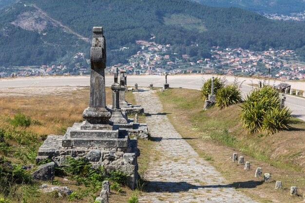 Vía Crucis en la subida al Monte Santa Tecla en A Guarda Pontevedra Galicia España