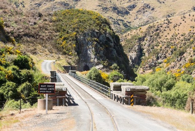 Vía férrea hasta Taieri Gorge Nueva Zelanda