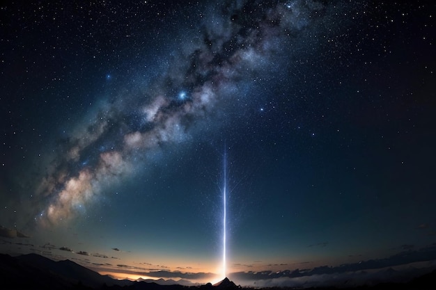 Vía Láctea cielo nocturno romántico lleno de estrellas la chica mirando hacia arriba en el cielo estrellado echo de menos te amo