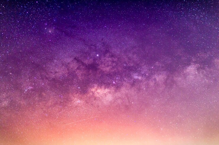 Foto via láctea com estrelas e poeira espacial