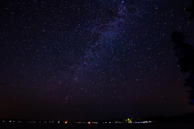 Foto via láctea no céu noturno