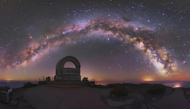 Foto vía láctea vista del cielo estrellado