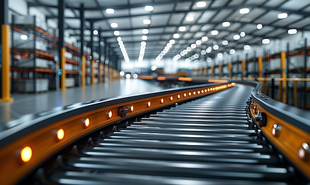 una vía de tren con luces en ella y un letrero que dice tren