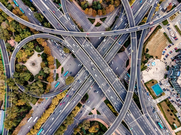 Foto viadutos para fotografia aérea em cidades chinesas modernas