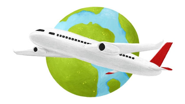 Viagem ao estrangeiro png ilustração estética fundo transparente