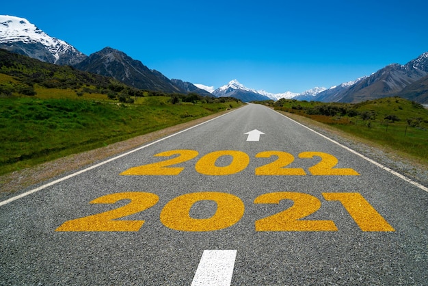 Viagem de ano novo de 2022 e conceito de visão de futuro