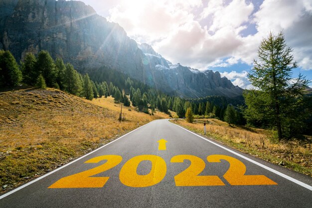 Viagem de ano novo de 2022 e conceito de visão de futuro