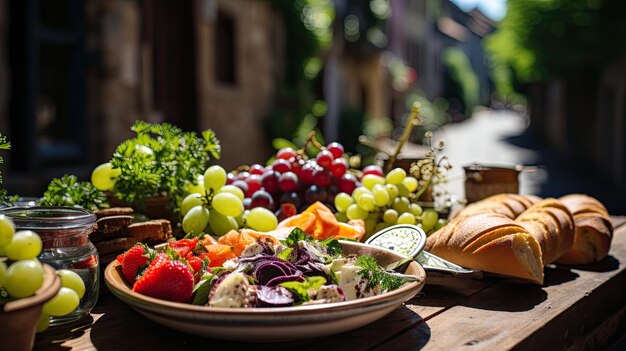 Viagem de estilo de vida saudável Frutas e legumes frescos