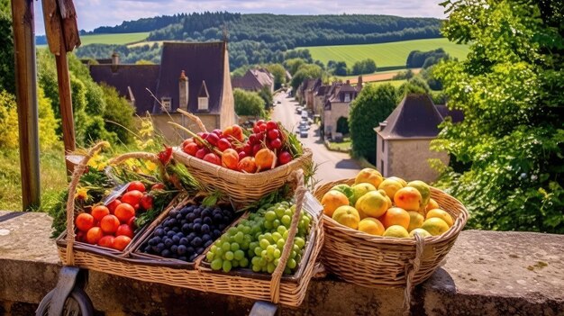 Viagem de estilo de vida saudável Frutas e legumes frescos