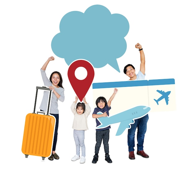 Viagem em família elemento png fundo transparente