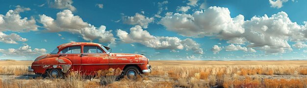 Foto viagem intemporal patrimônio de automóveis vintage e rodovias