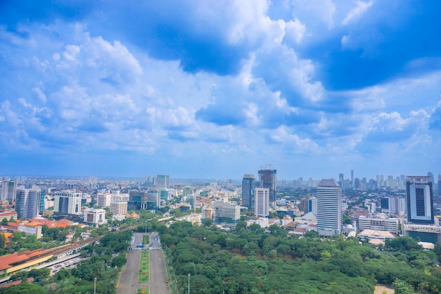 Viagem metropolitana vista da cidade em Jacarta Indonésia vista da cidade