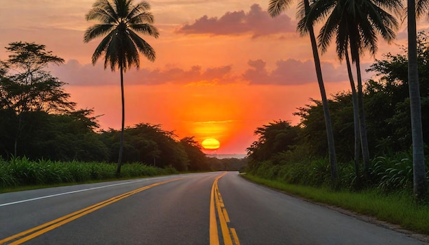 Viagem na estrada vazia gerada por Ai