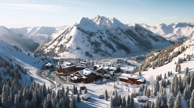 Viagens de esqui para renomados resorts de classe mundial, onde pistas nevadas e emoções sem fim o aguardam Sinta a adrenalina do ar frio da montanha enquanto abre seu caminho Gerado por IA