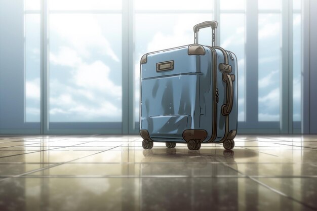 Viagens de férias mala de bagagem no terminal do aeroporto generativo ai
