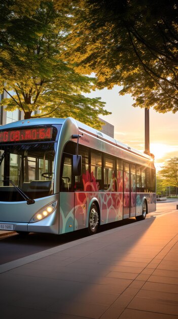 Viagens sustentáveis Demonstração de autocarros elétricos nos transportes urbanos