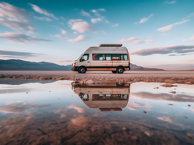 Viajando de carro O conceito de vida em uma van Ai Generative