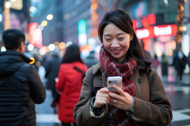 Viajantes sorridentes verificam o aplicativo de compartilhamento de viagens cena de rua movimentada soluções modernas de transporte urbano