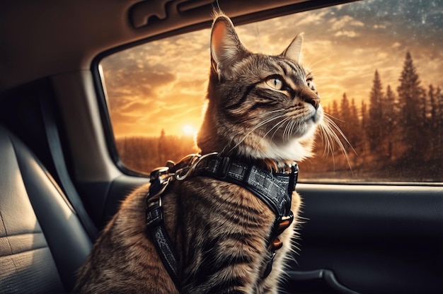 Viajar com um gato de carro