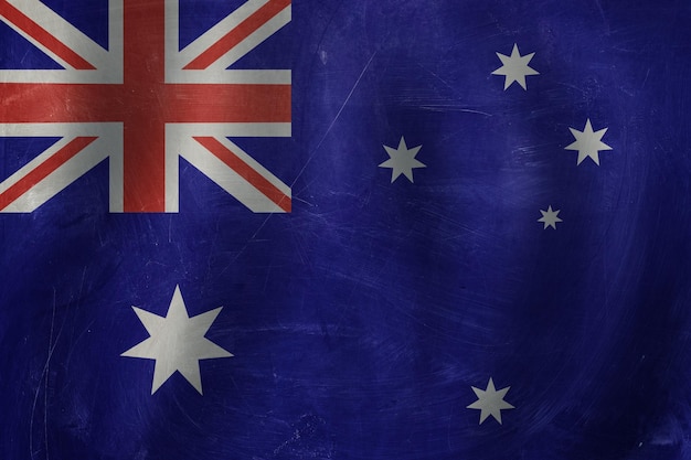 Viajar e estudar no conceito da Austrália com fundo de bandeira australiana
