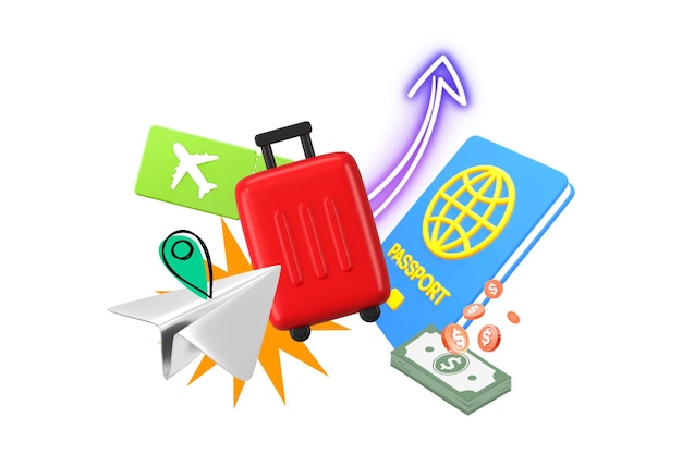 Viajar para o estrangeiro png colagem remix fundo transparente
