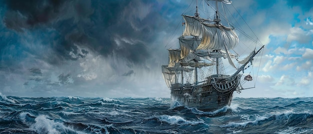 El viaje de los antiguos marineros con la gran tortuga