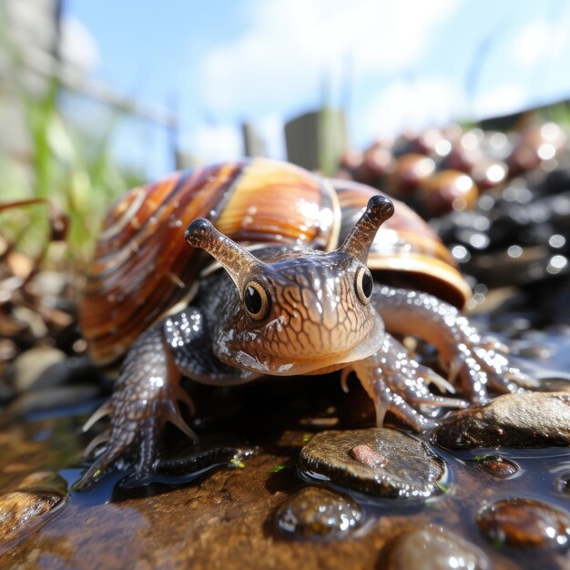 El viaje del caracol a través del jardín